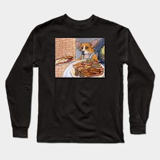 Only a wood-fired oven would do for this corgi's pizzas Long Sleeve T-Shirt